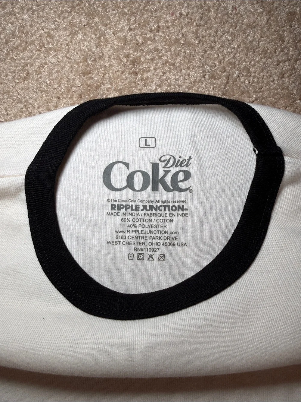 Diet Coke Ripple Junction Ringer Tee NWT - Picture 3 of 4
